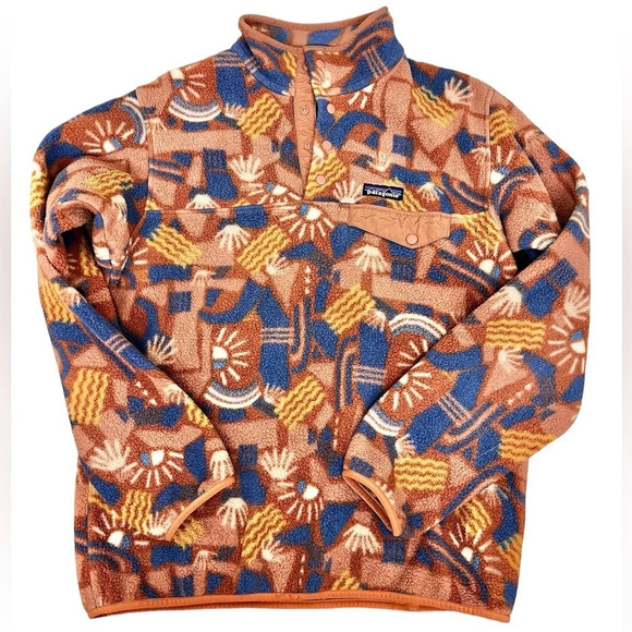 Patagonia Synchilla Snap-T Fleece Pullover Canyon Block Big Sisu Size M - Picture 2 of 10